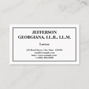 Carte de visite minimisé d'avocat