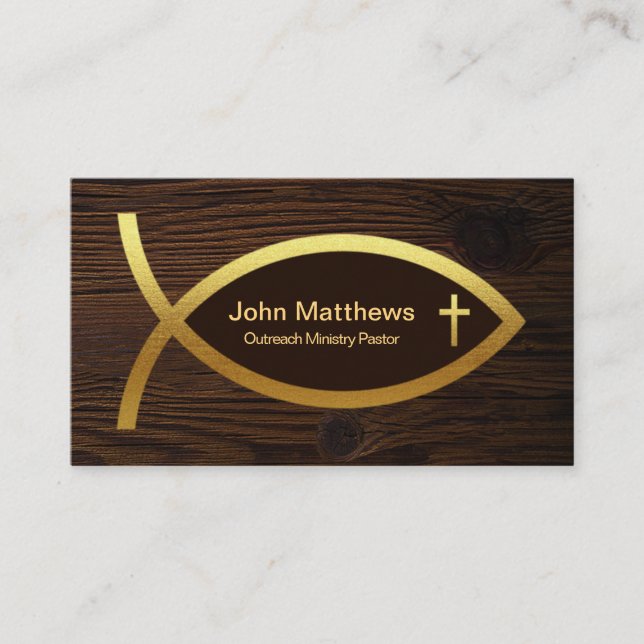 Carte De Visite Ministère de l'Ichthus créatif Gold Cross (Devant)