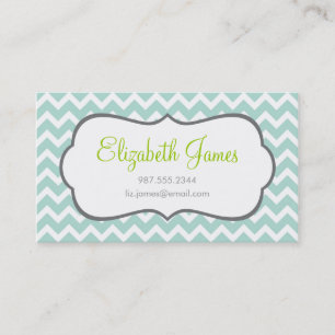 Carte De Visite Mint Chevron