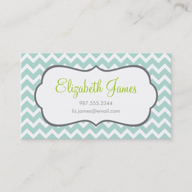 Carte De Visite Mint Chevron (Devant)