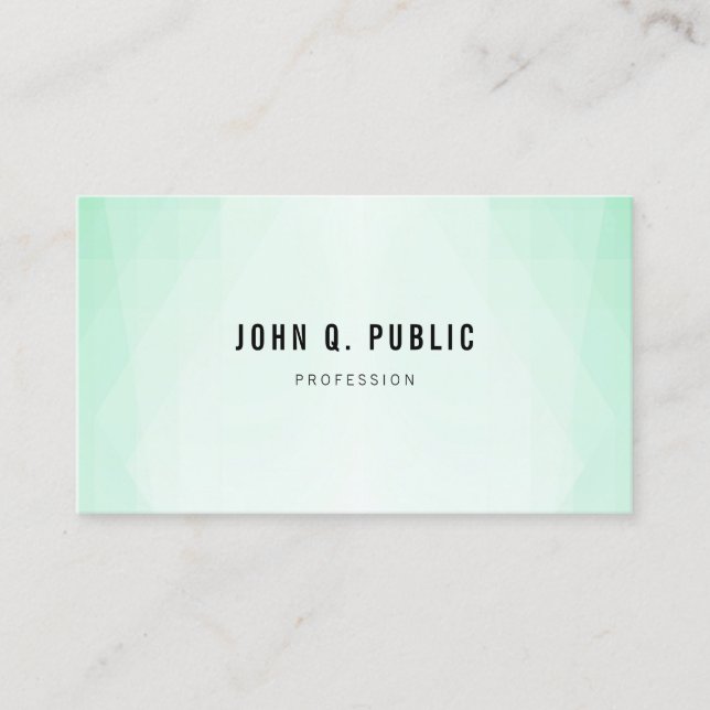 Carte De Visite Mint Green tendance Moderne Simple Modèle (Devant)