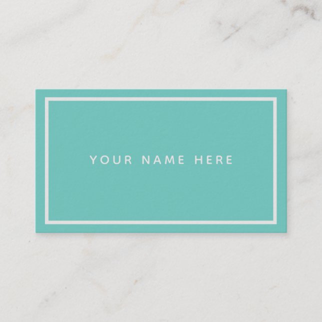 Carte De Visite Mint Vert Blanc Minimal Pastel (Devant)