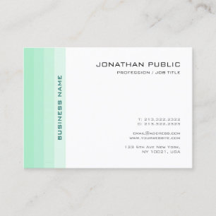 Carte De Visite Mint Vert Blanc Moderne Simple tendance Élégant