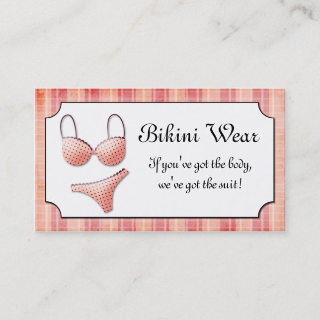 Carte de visite minuscule de plaid de bikini de (Devant)