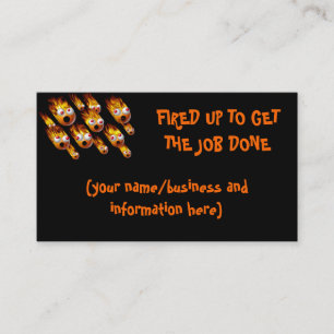 CARTE DE VISITE MIS LE FEU JUSQU'À OBTENEZ LE TRAVAIL RÉALISÉ