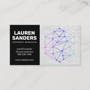 Carte De Visite Mise en réseau   Logo géométrique technique