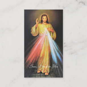 Carte De Visite Miséricorde divine de Jésus Chaplet Catholique Rel