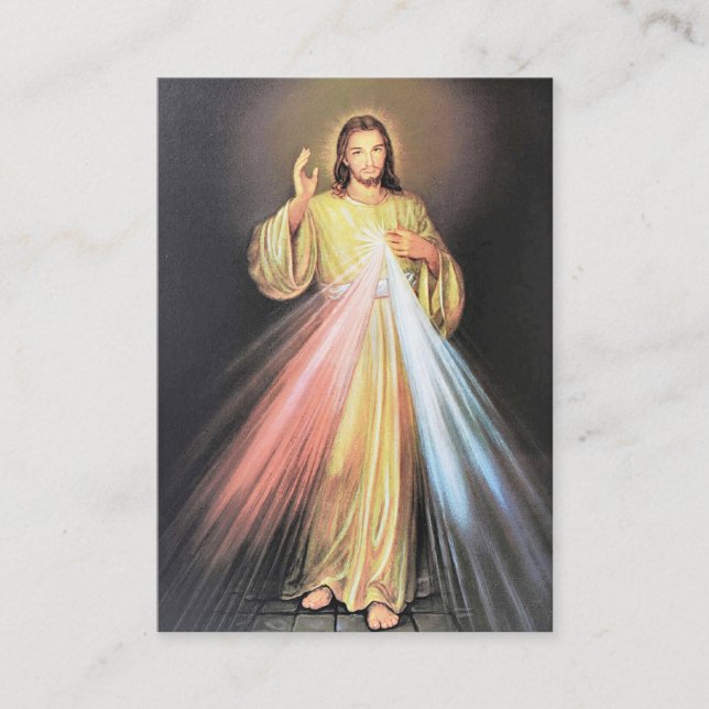 Carte De Visite Miséricorde divine de Jésus Chaplet Sainte Faustin (Devant)