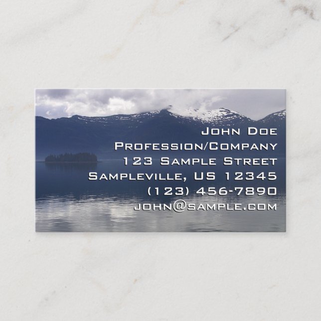 Carte De Visite Misty Alaskan Sea dans les tons bleu (Devant)