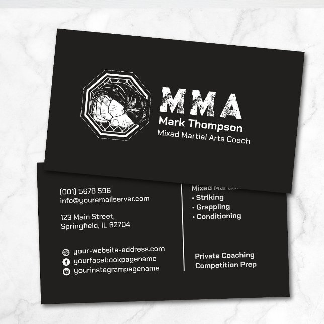 Carte De Visite MIXED MARTIAL ART - Formation en arts martiaux mix (Créateur téléchargé)