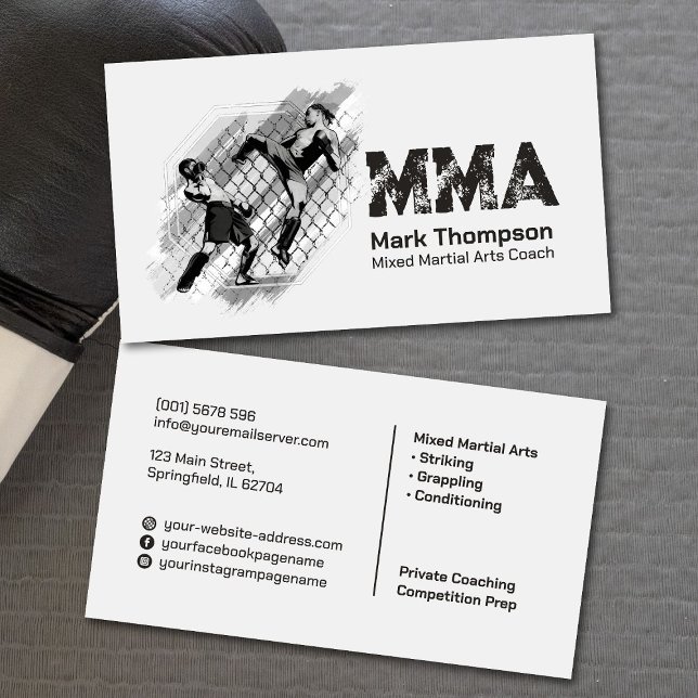 Carte De Visite MIXED MARTIAL ART - Formation en arts martiaux mix (Créateur téléchargé)