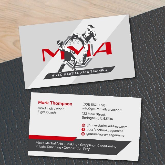 Carte De Visite MIXED MARTIAL ART - Formation en arts martiaux mix (Créateur téléchargé)