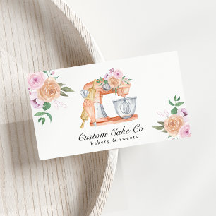 Carte de visite Mixer Cake + Boulangerie à aquarel
