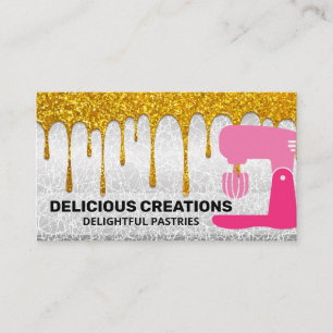 Carte De Visite Mixer   Parties scintillant d'or