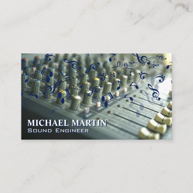 Carte De Visite Mixeur audio | Notes musicales (Devant)