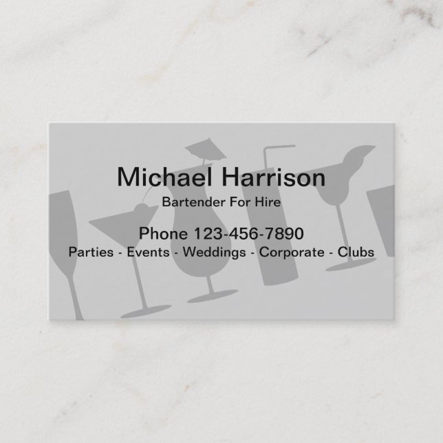 Carte De Visite Mixologist indépendant de barman (Devant)