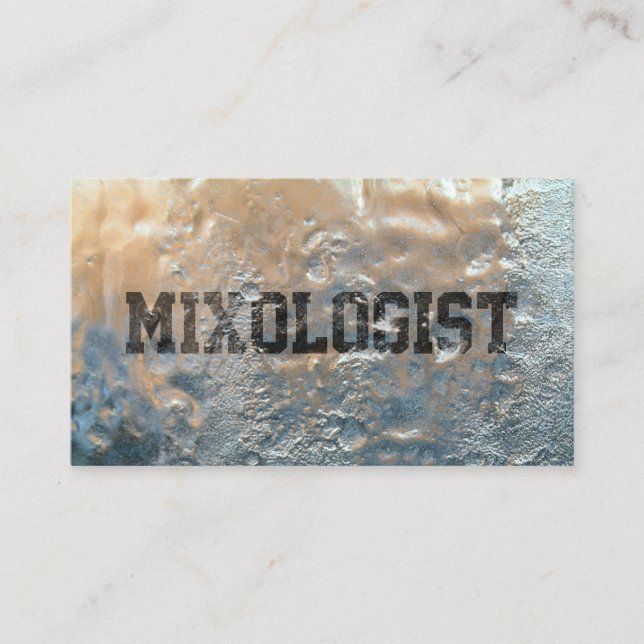 Carte De Visite Mixologiste Creative Froid Typographie de glace (Devant)
