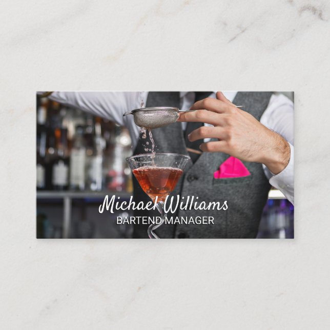 Carte De Visite Mixologue | Bartender Boire (Devant)