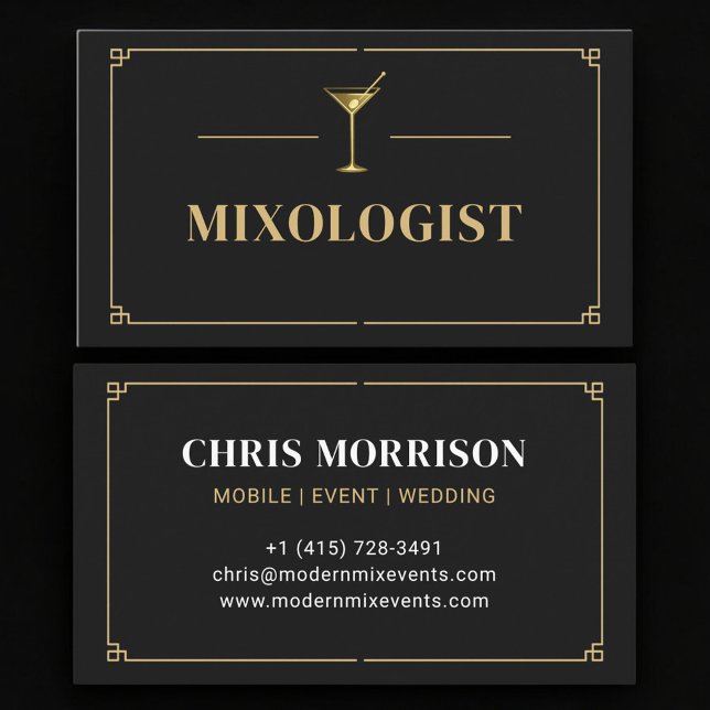 Carte De Visite Mixologue Professionnel (Créateur téléchargé)