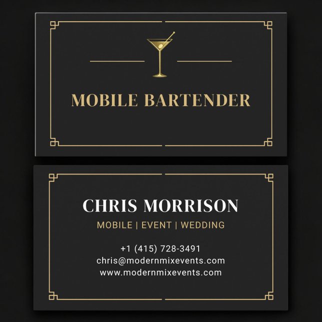 Carte De Visite Mobile Bartender Professional (Créateur téléchargé)