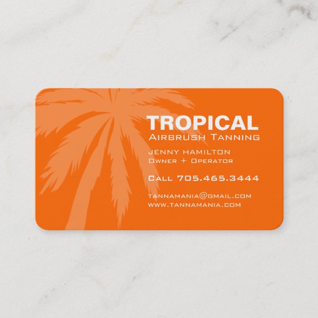 Carte de visite mobile de salon de bronzage (Devant)