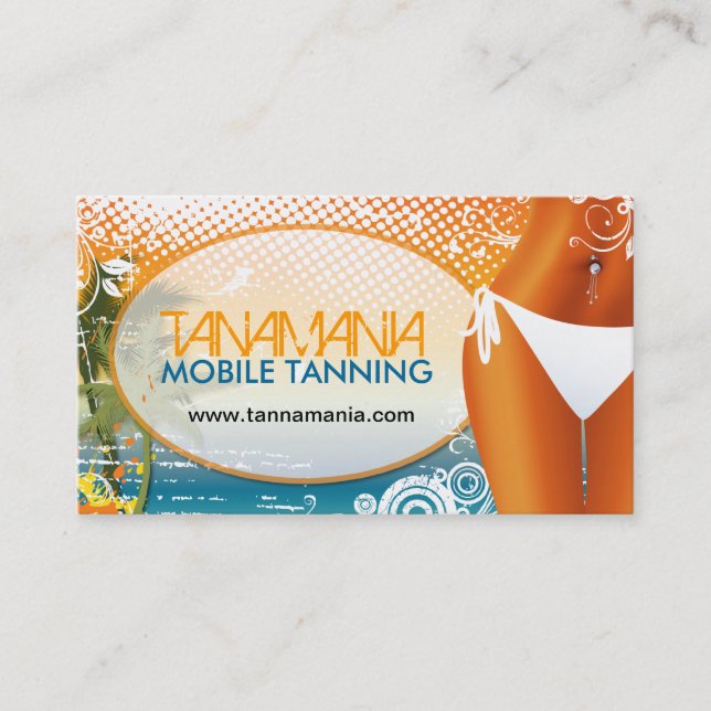 Carte de visite mobile de salon de bronzage (Devant)
