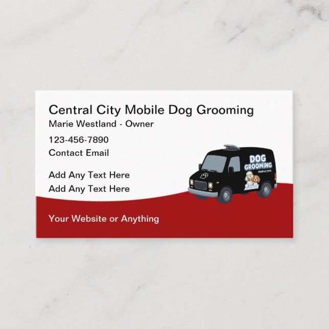 Carte De Visite Mobile Dog Grooming Modern Business Cards (Devant)