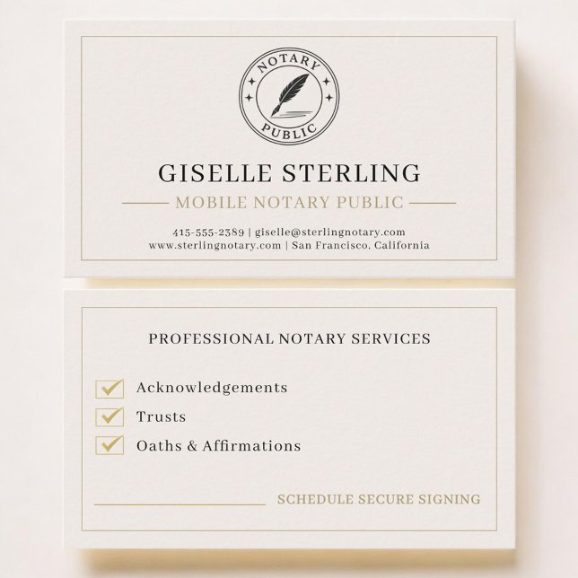 Carte De Visite Mobile Notary Public Professional (Créateur téléchargé)