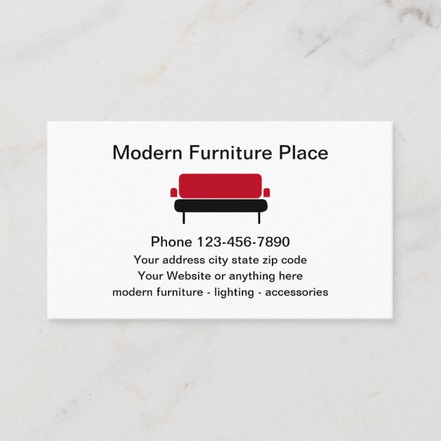 Carte De Visite Mobilier Moderne Thème (Devant)