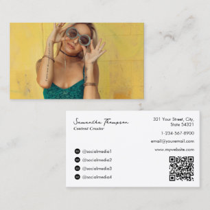 Carte De Visite Mode Beauté Blogger Contenu Créateur photo complèt