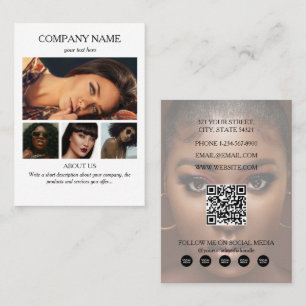 Carte De Visite Mode Beauté Business 5 Photos Médias sociaux
