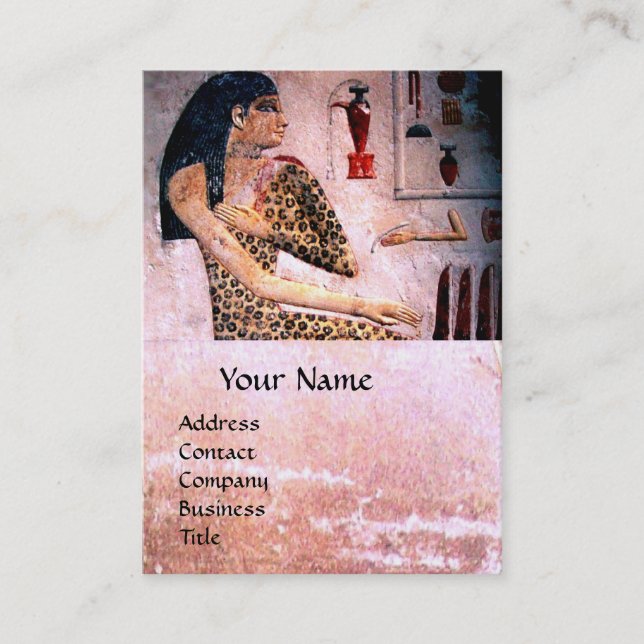Carte De Visite MODE & BEAUTÉ DE MONOGRAM D'ÉGYPTE ANTIQUE, rose (Devant)