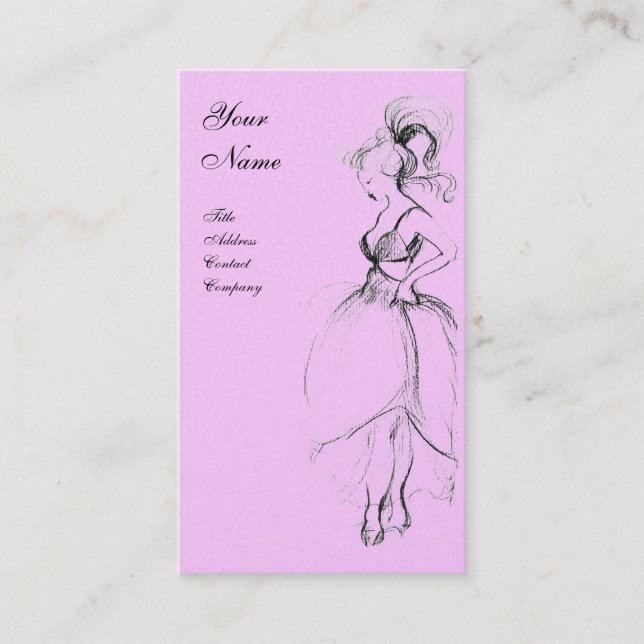 Carte De Visite MODE BEAUTÉ, or rose noir métallique (Devant)