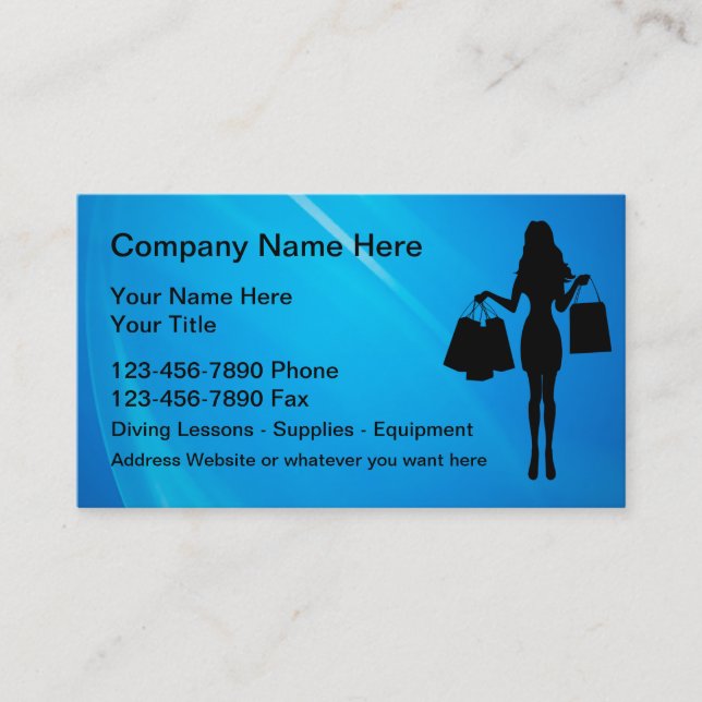 Carte De Visite Mode Beauté Thème Shopping (Devant)
