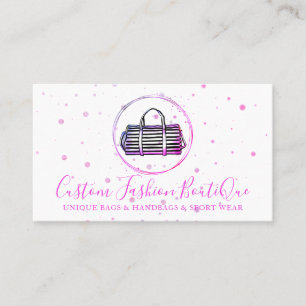 Carte De Visite Mode Boutique pois Sacs fourre-tout roses