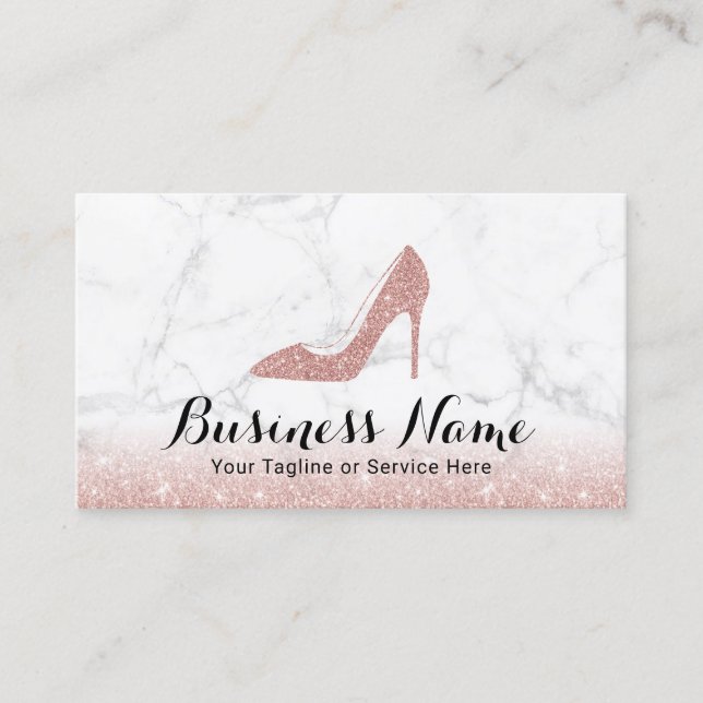 Carte De Visite Mode Chaussures haute-hauteur Rose Gold Parties sc (Devant)