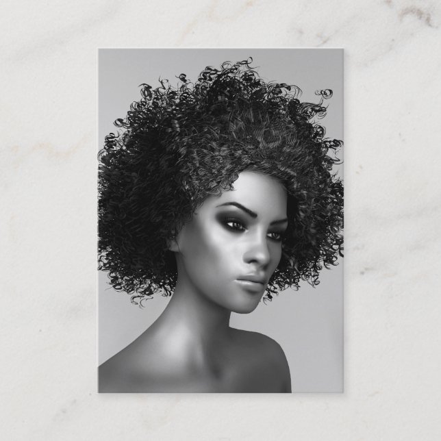 Carte De Visite Mode d'Afro élégante (Devant)