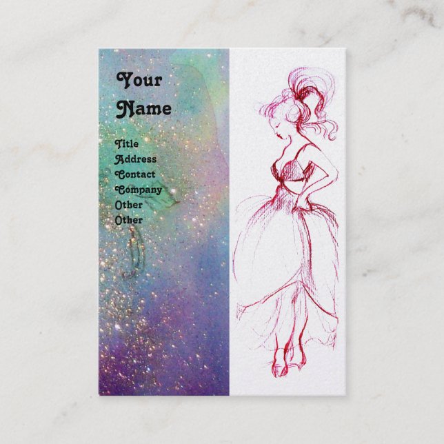 Carte De Visite MODE DE BEAUTÉ, perle blanche rose rouge (Devant)