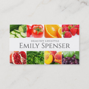 Carte De Visite Mode de vie sain Nutrition Aliments frais Expert e