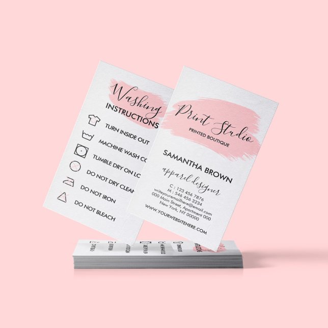 Carte De Visite Mode d'emploi moderne rose Logo personnalisable (Créateur téléchargé)