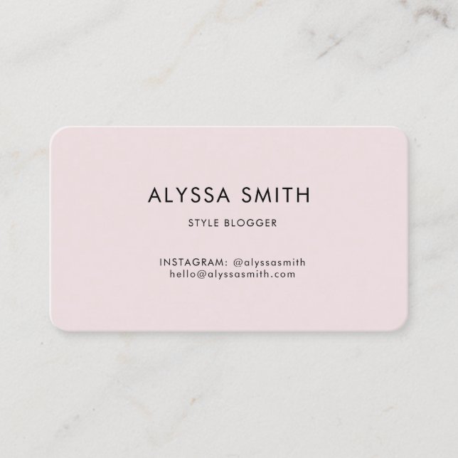 Carte De Visite Mode et style Blogging, affaires, médias sociaux (Devant)