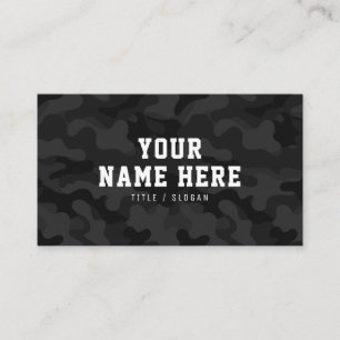 Carte De Visite Mode moderne tendance noir camo motif designer