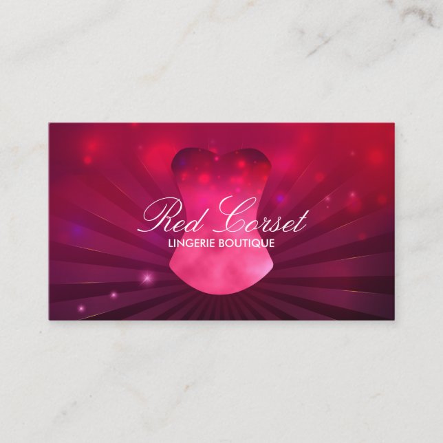 Carte De Visite Mode rose rouge Lux Corset Lingerie (Devant)