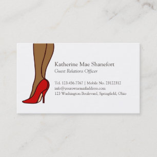 Carte De Visite Mode rouge de stylet de talons hauts