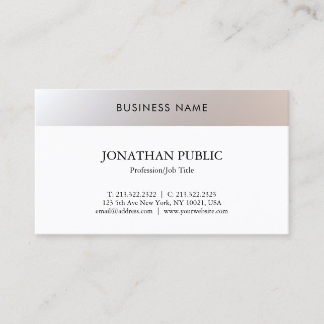 Carte De Visite Mode Simple Moderne Professionnel Branché (Devant)
