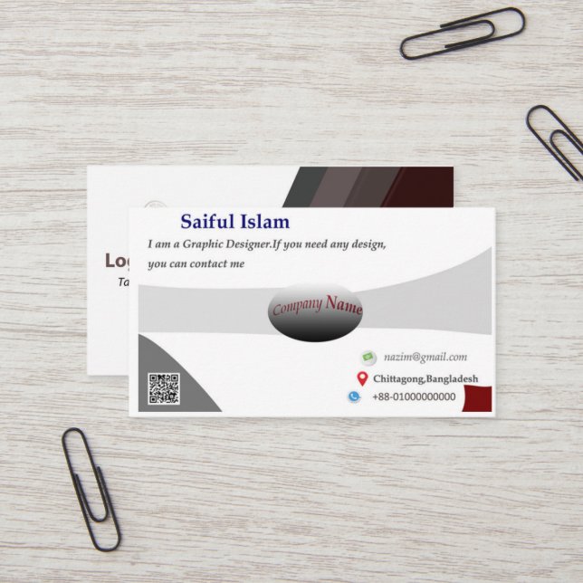 carte de visite MOdel (Devant/Arrière en situation)