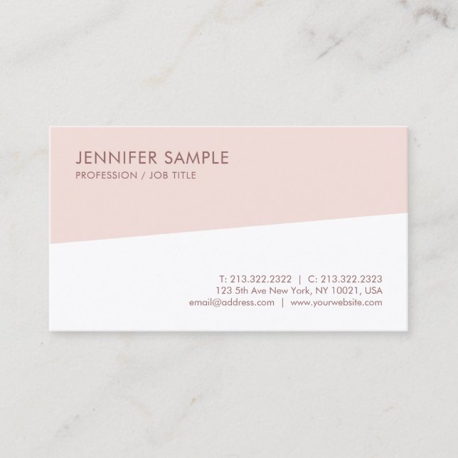 Carte De Visite Modèle à la mode professionnel simple élégant (Devant)