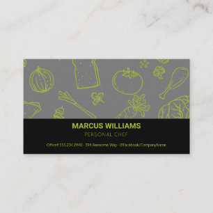 Carte De Visite Modèle alimentaire   Chef exécutif   Responsable d