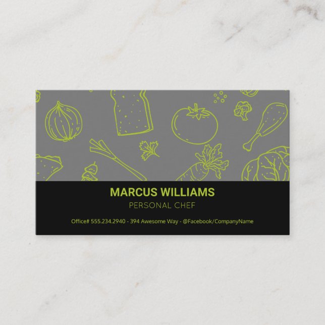 Carte De Visite Modèle alimentaire | Chef exécutif | Responsable d (Devant)