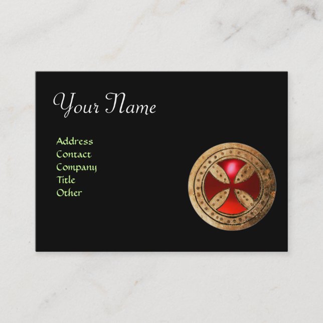Carte De Visite MODÈLE ANTIQUE CROIX Rouge Ruby Gem (Devant)